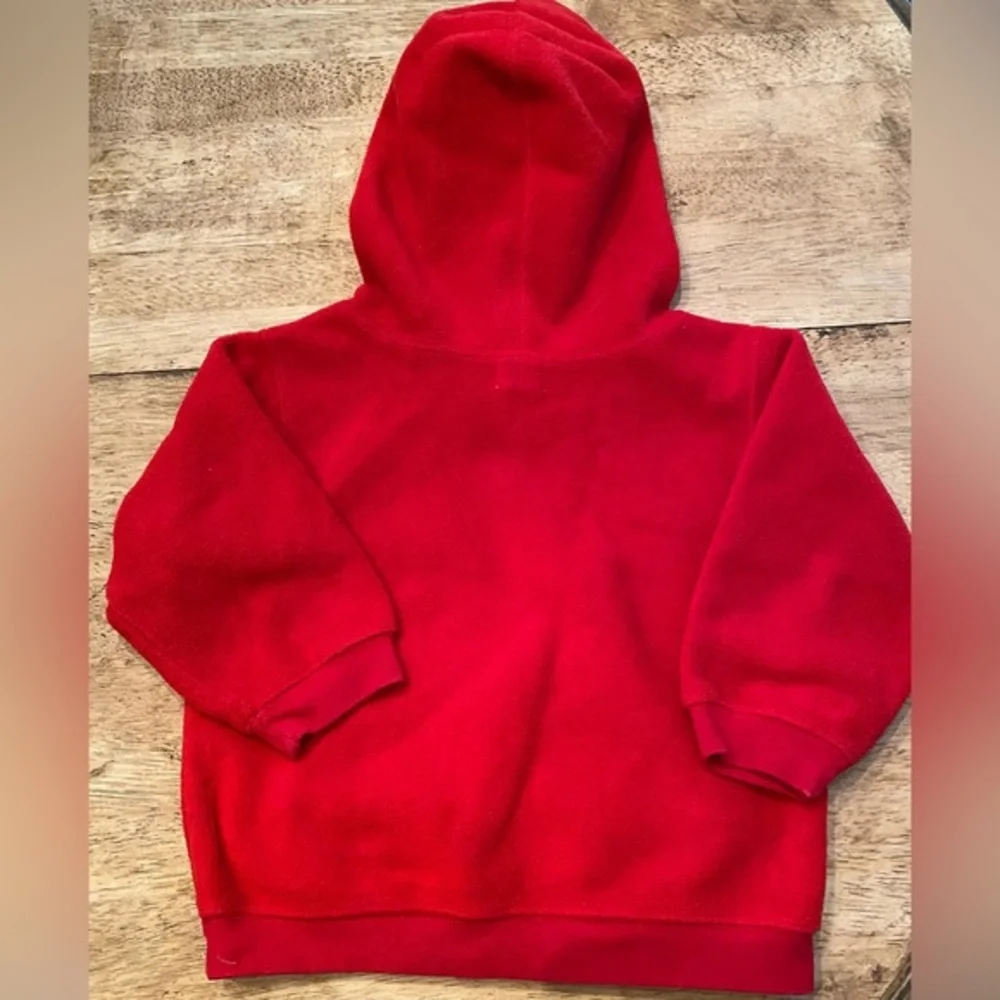 Vintage Baby Gap XL‎ 18-24 Months 100% Polyester Red Hoodie Pullover W/ Pouch